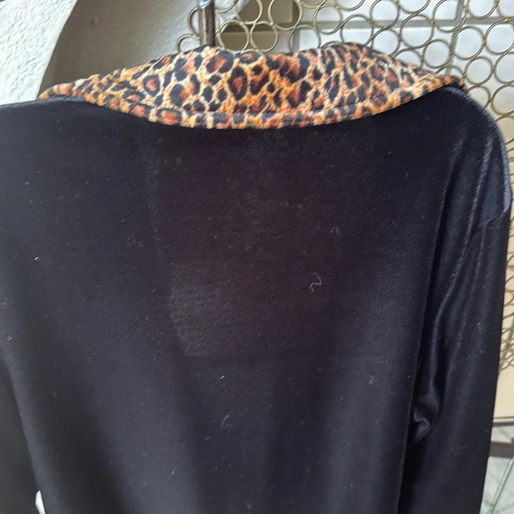 Vintage Amanda Stewart intimates animal print leopard cheetah house robe velour - Picture 9 of 15